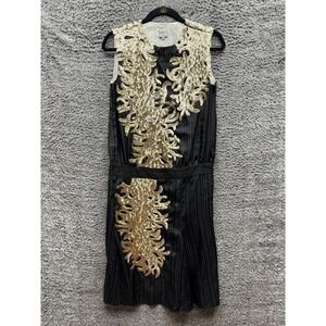Vintage 00's Alexander Matthieu Runway Sequin Silk Midi Dress Black  Size S